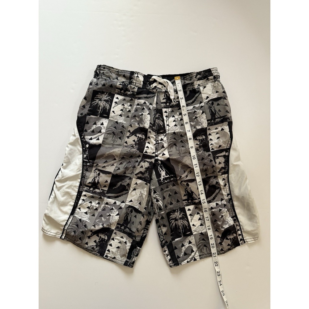 Joe Boxer Boys Swim Trunks 14/16 Gray Black White Board Shorts Mesh Summer Kids